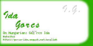 ida gorcs business card