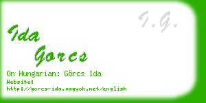 ida gorcs business card